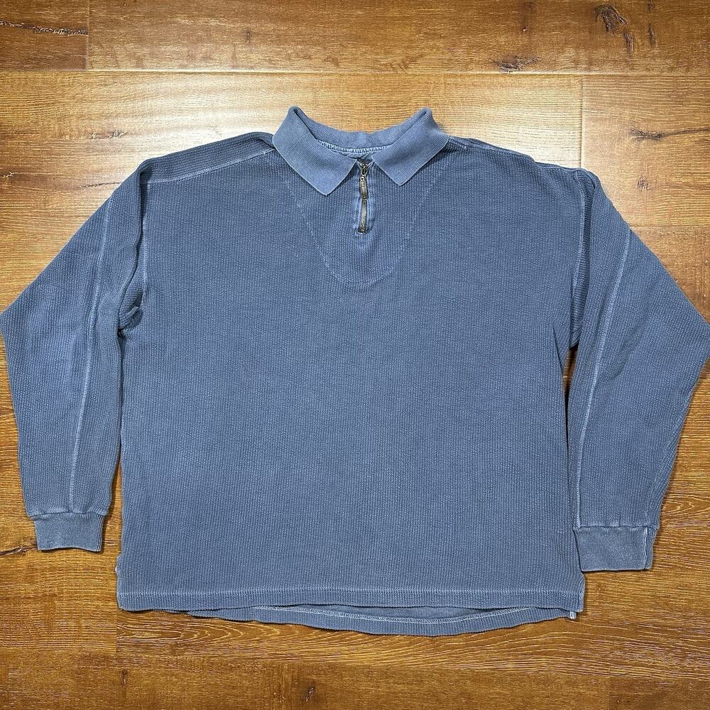 Gramicci 1/4 ZIp Sweater Womens L Gray Collared Pullover Sweatshirt Cotton USA